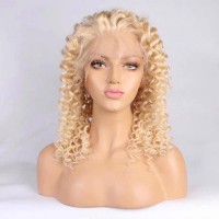 Lace front blonde kinky curly